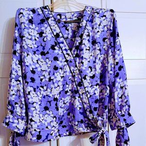 Lauren silk blue and white blouse